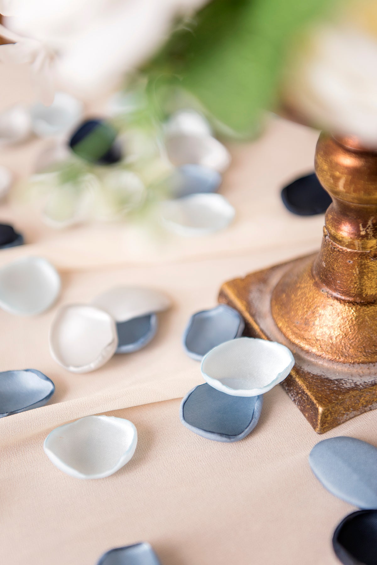 Silk Rose Petals in Dusty Blue & Navy