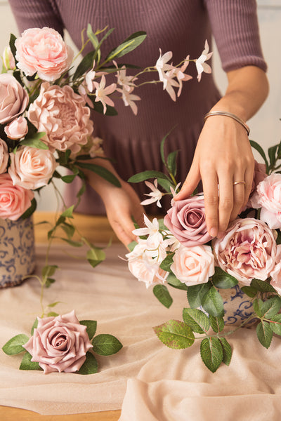 DIY Designer Flower Boxes in Blush & Cream