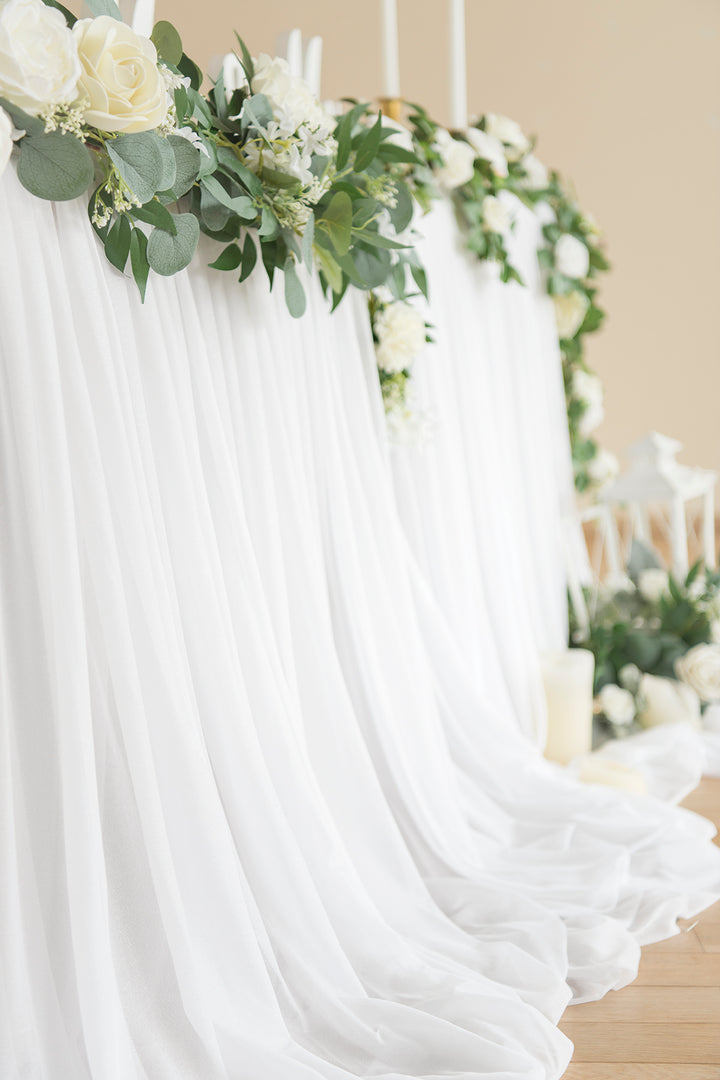 9FT long and 52 tall chiffon table skirt romantic extra long table skirt Ling s Moment