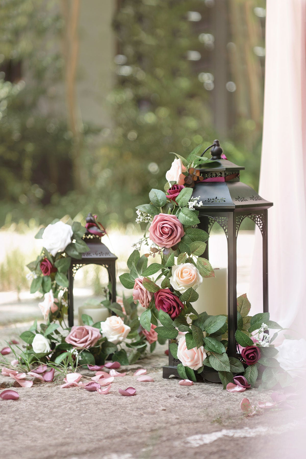 Silk Rose Petals in Dusty Rose & Mauve