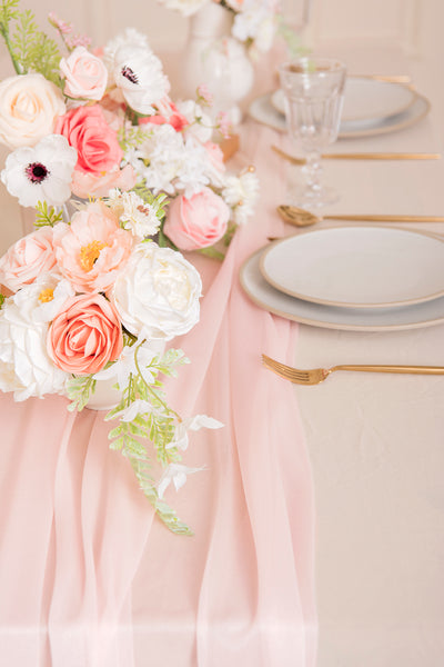Table Linens in Blush & Cream
