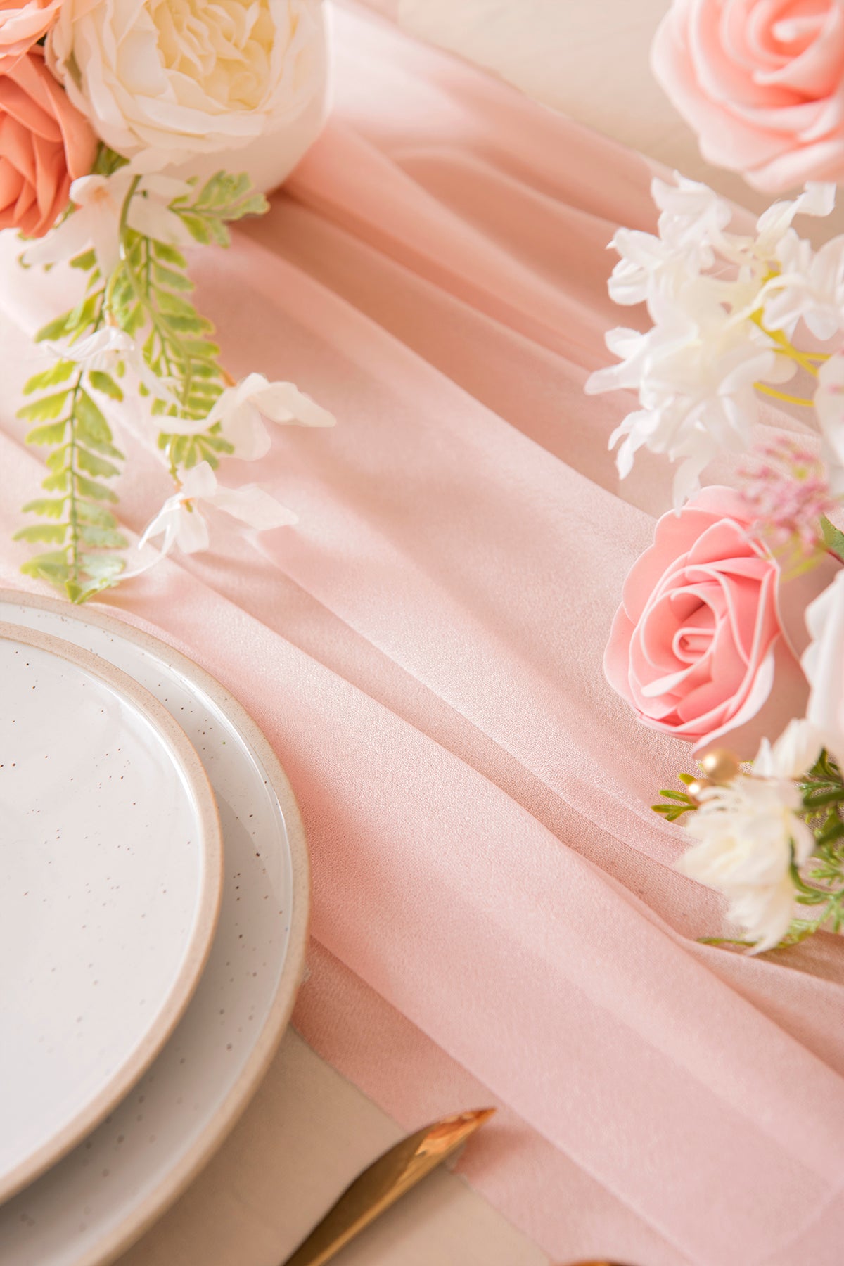 Table Linens in Blush & Cream
