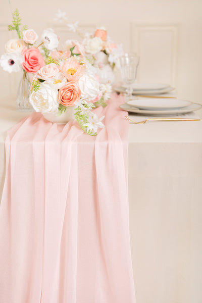 Table Linens in Blush & Cream
