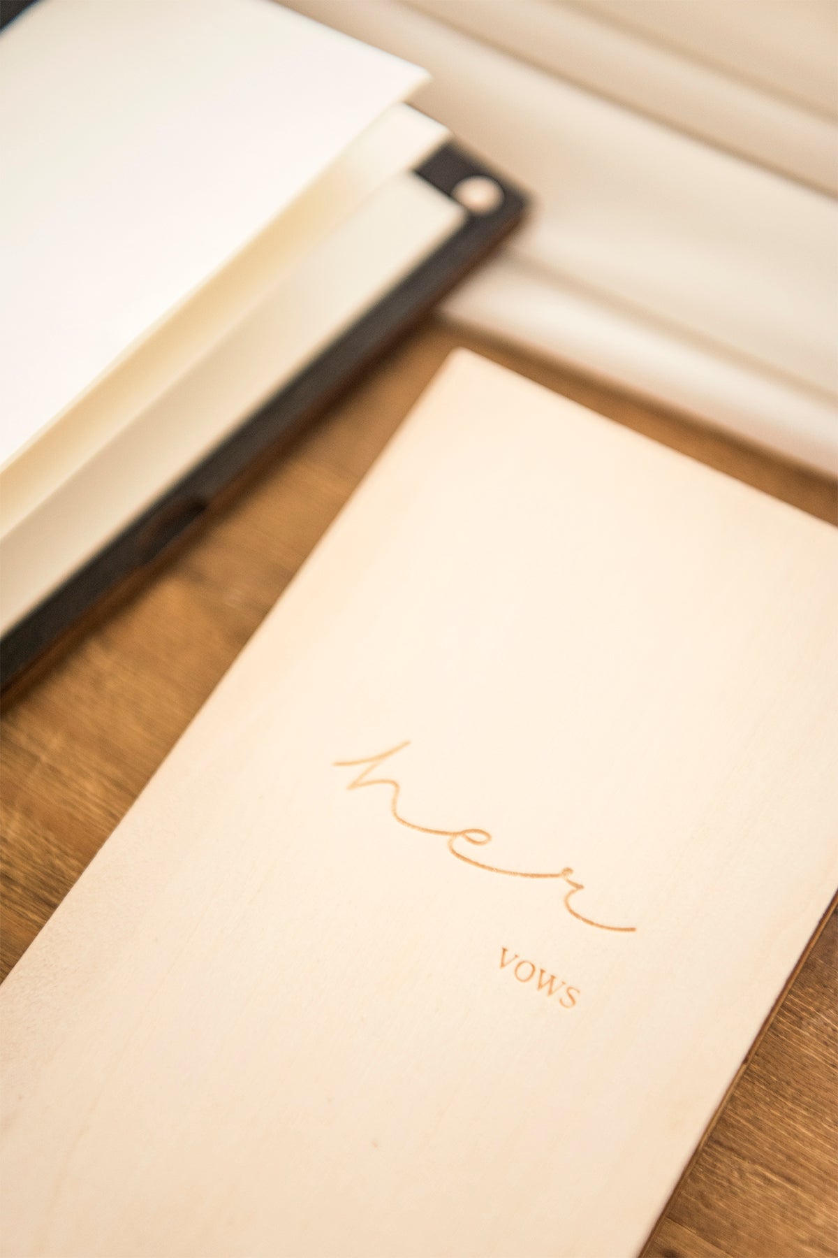 Handmade Wooden Wedding Vows Book His and Her - Ling's moment