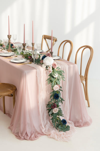 6ft Flower Garland in Dusty Rose & Navy