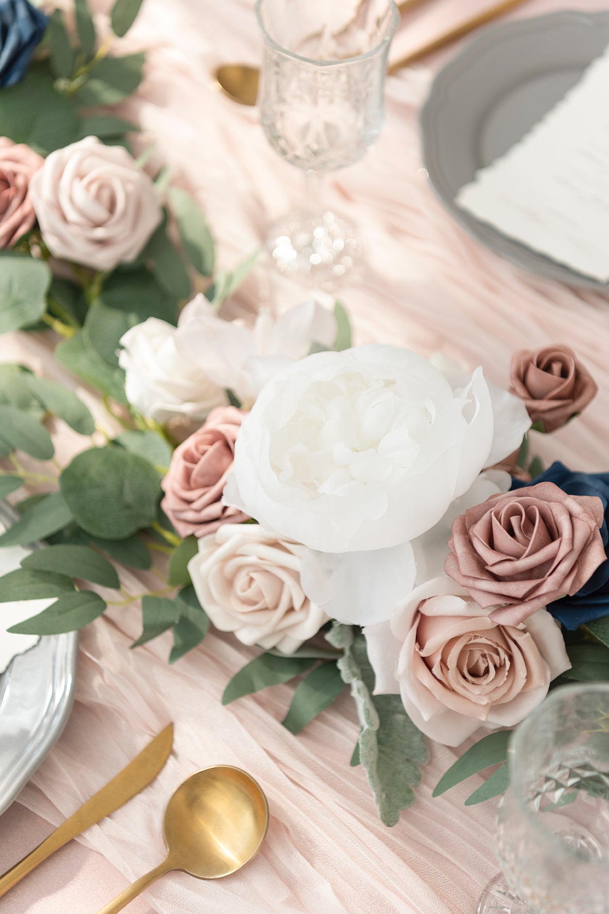 6ft Flower Garland in Dusty Rose & Navy